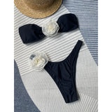 2025 New Three-Dimensional Flower Babes Bikini Hot Sweating Pants Split Sexy