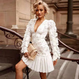 Fongt Summer Embroidery Dress Sexy Lace Printed