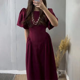 Fongt Women's Clothing 2025 Autumn New Bubble Sleeve With Fashion Temperament Dress Dress Dress