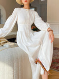 Spring French Dress Long Sleeve Design Sense Wind European Women's White