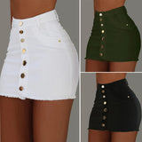 Fongt New Casual Fashion High-Waisted Ass Skirt Women's Denim Single-Caught