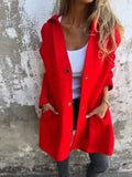 Fongt 2025 New Hot Fashion Long-Sleeved Solid Coat Women's