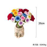 Fongt Doll Line Wine Cup Rose Wool Knitting Rose Bouquet Hand-Woven Eternal Flower Wool Flower Simulation-Outfit