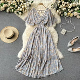 Fongt New Seaside Holiday Dress Women Spring And Autumn 2025 New Sexy V Receive Lanky Models