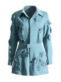 Fongt Spring New Fashion Temperament Three-Dimensional Flower Design Sense Closed Waist Show Thin Jumpsuit Shorts-Outfit