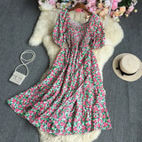 Broken Flowers Tighten Short-Sleeved Dress-Outfit
