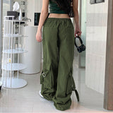 Elastic Waist Straight Leg Cargo Pants-Outfit