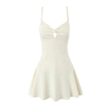 Solid Bow Tank Mini Dress l-Outfit