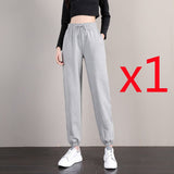 Fongt Pants Korean Version Loose Thin Students Tied Everything Ins Trend Casual Pants Autumn Women's Pants-Outfit