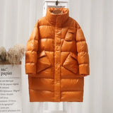 New90% White Duck Down Thick Warm Jacket Female Parkas Winter Loose Long Fashion Feather Down Coat Snow Outwear Veste