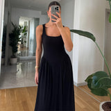 Fongt Summer New Women's Collar Sexy Sleeveless Wrinkled Temperament Dress Dress Dress Woman