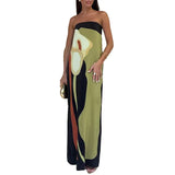 Fongt New Women's Fashion Sleeveless Off-Shoulder Avant-Garde Sexy Backback Print Winter