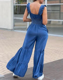 E-Commerce Independent Station Agaric Side Sling Lady Horn One-Piece Trousers-Outfit