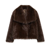 Fongt Women's Winter Fashion Temperament Style Wind Artificial Fur Coat D69352