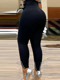 E-Commerce New Forked Trousers, Gun Beads, High-Waisted Trousers-Outfit