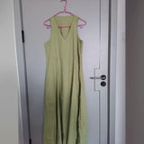 Spring V-Collar Sleeveless Dress Avocado Dress 1232650001-Outfit