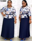 African Print Dresses for Women Dress Dashiki Patchwork Pleated African Clothes Retro Plus Size Africa Clothing Christmas
