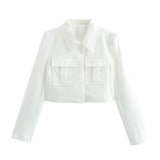 Fongt 2025 New Women's Double Pocket Coat Top + Pants Suit