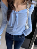 Fongt Atmosphere] Temperament Wool Niche Gentle Round Collars On The Shoulder Of The Small Knitted Shirt With Long-Sleeved Knitted Shirt