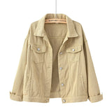 Women's Denim Jacket Spring Autumn Short Coat Pink Jean Jackets Casual Tops Purple Yellow White Loose Tops Lady Outerwear