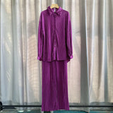 Net Color Press Fold Suit-Outfit