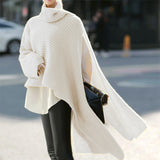 Fongt Autumn And Winter New Women's Long Sleeve Turtleneck Sweater Knit Jumper Loose
