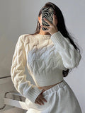 Women's Sweater Long Sleeve Top Pullover Slim O Neck Jumper 2023 Autumn Winter Clothes Streetwear Blue Female