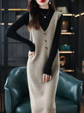 Fragrant Wind Dress Female 2023 New Autumn And Winter Senior Feeling Small Loose Temperament French Knitting Skirt-Outfit
