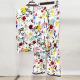 Fongt Spring And Summer New Star Fashion Print A Buckle Blazer Long Suit Two Sets
