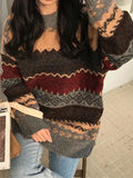 Vintage Jacquard Knit Sweater-Outfit