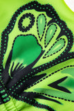 Butterfly Pattern Lace Up Bikini