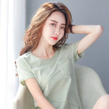 Summer New Loose Solid Color Simple Short Sleeve T-Shirt Popular Thin High Elastic Fashion Casual Short Sleeve