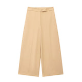 New Summer Style High Waist Shows Thin Solid Color Casual Fashion Wide Leg Trousers 9929026-Outfit