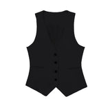 Fongt Autumn And Winter Straight Trousers Double Buckle Suit Vest Three Sets Of New Women's Fashion Commuting Suit