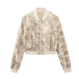 Spring Printed Short Pilot Jacket 2010723 Printed Miniskirt Suit-Outfit