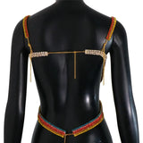Rhinestones Big Bow-knot Bra Chain Color Crystal Lingerie Body Bralette Chest Waist Chain Rave Bikinis