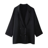 Fongt 2025 New Women's Wrinkle Effect Blazer + Trousers Fashion Suit