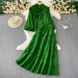 Fongt New French Wearing Women's Clothing Printing With Chest Pads With Chest Slings + High Waist Slim Half Skirt Two Sets