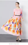 Fongt New Women's Dress Dress Oversized Dress Print 100 Folds T-Shirt With T-Shirt Holiday Casual Dress