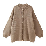 Fongt Women's INS Explosion Metal Buckle Cardigan Sweater