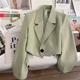Fongt Spring And Autumn Jade Green Season New Students Versatile Small Suit Fashion Girl-Outfit