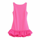 Fongt Summer Women's New Fashion Solid-Colored Sleeveless Skirts
