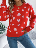 Shooting 2025 Autumn And Winter Casual Love Lantern Sleeve Sweater Valentine's Day Women's