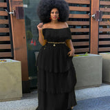 Fongt Autumn And Winter Dress Yellow Chiffon Shoulder-To-Shoulder Repair Beach Holiday 100-Fold Dress