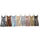 Fongt Women's Clothing 2025 Winter New Fashion Banquet Bright Metal Collar Short Sling Dress
