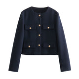 Fongt And Winter New Women's Small Fragrant Fashion Button Dress Short Suit Jacket B88646