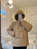 Hooded Parkas Women Padded Short Jackets Winter Warm Cute Pullover
