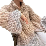 Fongt Autumn And Winter New Advanced Temperament Small Fragrant Wind Comfortable Sequin V Neck Sweater-Outfit