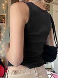 crop tank top with heart rhinestone