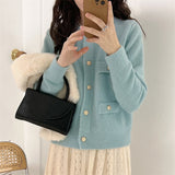 Fongt Autumn And Winter New Korean Version Sweater Coat Female Temperament Sweet College Wind Long Sleeve Knit Cardigan Jacket Female-Outfit